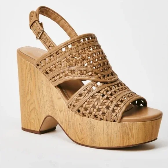 Just Fab Ruth Light Tan Wedge - Picture 2 of 9